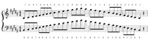 B Major Scale with Fingering